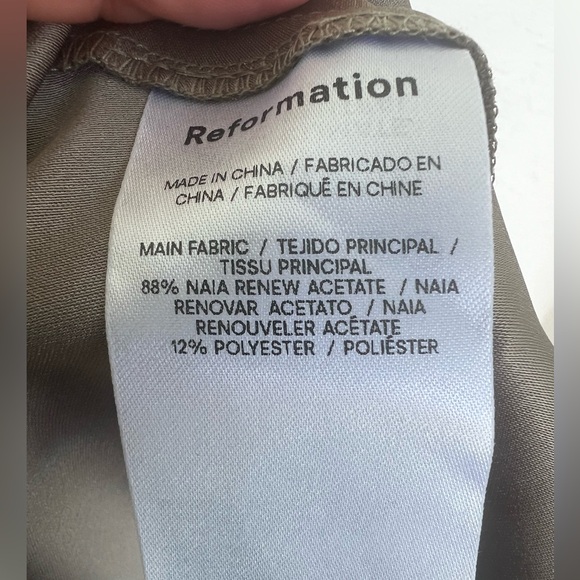 Reformation Dessa Satin Maxi Slip Dress in Taupe NEW Womens 8 - Picture 6 of 7